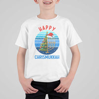 Happy Chrismukkah T Shirt For Kid Menorah Candle Christmas Tree Holiday Jewish Gift - Wonder Print Shop