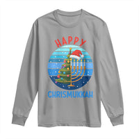 Happy Chrismukkah Long Sleeve Shirt Menorah Candle Christmas Tree Holiday Jewish Gift - Wonder Print Shop