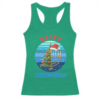 Happy Chrismukkah Racerback Tank Top Menorah Candle Christmas Tree Holiday Jewish Gift - Wonder Print Shop