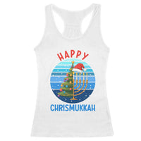Happy Chrismukkah Racerback Tank Top Menorah Candle Christmas Tree Holiday Jewish Gift - Wonder Print Shop