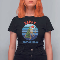 Happy Chrismukkah T Shirt For Women Menorah Candle Christmas Tree Holiday Jewish Gift - Wonder Print Shop