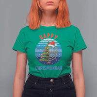 Happy Chrismukkah T Shirt For Women Menorah Candle Christmas Tree Holiday Jewish Gift - Wonder Print Shop