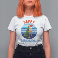 Happy Chrismukkah T Shirt For Women Menorah Candle Christmas Tree Holiday Jewish Gift - Wonder Print Shop