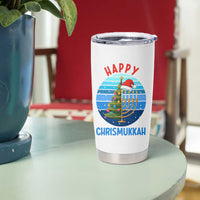 Happy Chrismukkah Tumbler Cup Menorah Candle Christmas Tree Holiday Jewish Gift - Wonder Print Shop