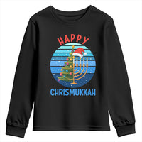 Happy Chrismukkah Youth Sweatshirt Menorah Candle Christmas Tree Holiday Jewish Gift - Wonder Print Shop