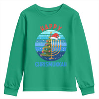 Happy Chrismukkah Youth Sweatshirt Menorah Candle Christmas Tree Holiday Jewish Gift - Wonder Print Shop