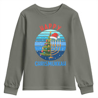 Happy Chrismukkah Youth Sweatshirt Menorah Candle Christmas Tree Holiday Jewish Gift - Wonder Print Shop