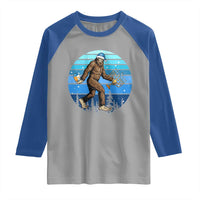 Funny Christmas Hanukkah Bigfoot Lover Raglan Shirt Jewish Holiday Gift - Wonder Print Shop