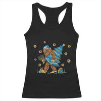 Funny Hanukkah Bigfoot Lover Jewish Holiday Gift Racerback Tank Top - Wonder Print Shop