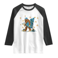Funny Hanukkah Bigfoot Lover Jewish Holiday Gift Raglan Shirt - Wonder Print Shop