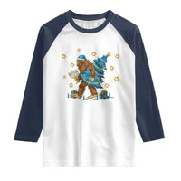 Funny Hanukkah Bigfoot Lover Jewish Holiday Gift Raglan Shirt - Wonder Print Shop