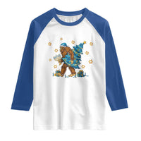 Funny Hanukkah Bigfoot Lover Jewish Holiday Gift Raglan Shirt - Wonder Print Shop