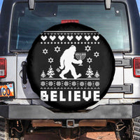 Funny Hanukkah Bigfoot Spare Tire Cover Believe Ugly Sweater Jewish Holiday Gift - Wonder Print Shop