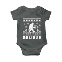 Funny Hanukkah Bigfoot Baby Onesie Believe Ugly Sweater Jewish Holiday Gift - Wonder Print Shop