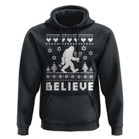 Funny Hanukkah Bigfoot Hoodie Believe Ugly Sweater Jewish Holiday Gift - Wonder Print Shop