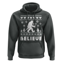 Funny Hanukkah Bigfoot Hoodie Believe Ugly Sweater Jewish Holiday Gift - Wonder Print Shop