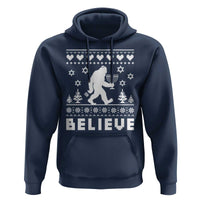 Funny Hanukkah Bigfoot Hoodie Believe Ugly Sweater Jewish Holiday Gift - Wonder Print Shop