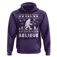 Funny Hanukkah Bigfoot Hoodie Believe Ugly Sweater Jewish Holiday Gift - Wonder Print Shop