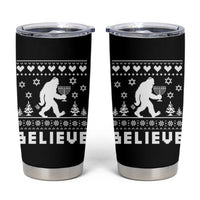 Funny Hanukkah Bigfoot Tumbler Cup Believe Ugly Sweater Jewish Holiday Gift - Wonder Print Shop