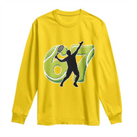 Funny Gen Z Alpha Gift Long Sleeve Shirt Six Seven Meme Tennis Lover - Wonder Print Shop
