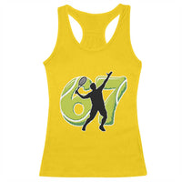 Funny Gen Z Alpha Gift Racerback Tank Top Six Seven Meme Tennis Lover - Wonder Print Shop