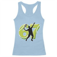 Funny Gen Z Alpha Gift Racerback Tank Top Six Seven Meme Tennis Lover - Wonder Print Shop
