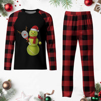 Funny Christmas Tennis Snowman Plaid Pajama Set Tennis Lover Gift - Wonder Print Shop