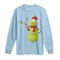 Funny Christmas Tennis Snowman Long Sleeve Shirt Tennis Lover Gift - Wonder Print Shop