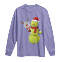 Funny Christmas Tennis Snowman Long Sleeve Shirt Tennis Lover Gift - Wonder Print Shop