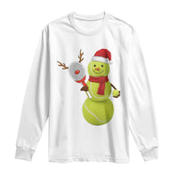Funny Christmas Tennis Snowman Long Sleeve Shirt Tennis Lover Gift - Wonder Print Shop