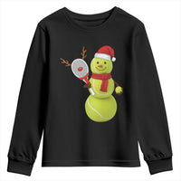 Funny Christmas Tennis Snowman Youth Sweatshirt Tennis Lover Gift - Wonder Print Shop