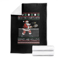 Deck The Courts With Serves And Volleys Throw Blanket Funny Tennis Ugly Christmas - Wonder Print Shop