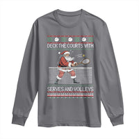 Deck The Courts With Serves And Volleys Long Sleeve Shirt Funny Tennis Ugly Christmas - Wonder Print Shop