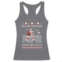 Deck The Courts With Serves And Volleys Racerback Tank Top Funny Tennis Ugly Christmas - Wonder Print Shop