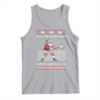 Deck The Courts With Serves And Volleys Tank Top Funny Tennis Ugly Christmas - Wonder Print Shop