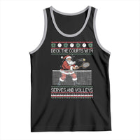 Deck The Courts With Serves And Volleys Tank Top Funny Tennis Ugly Christmas - Wonder Print Shop