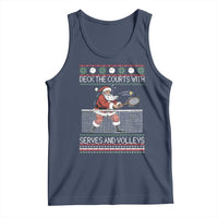Deck The Courts With Serves And Volleys Tank Top Funny Tennis Ugly Christmas - Wonder Print Shop