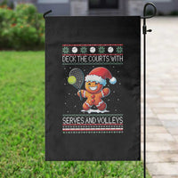 Funny Tennis Ugly Christmas Gingerbread Player Gift Garden Flag Deck The Courts With Serves And Volleys - Wonder Print Shop