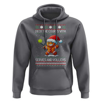 Funny Tennis Ugly Christmas Gingerbread Player Gift Hoodie Deck The Courts With Serves And Volleys - Wonder Print Shop