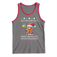 Funny Tennis Ugly Christmas Gingerbread Player Gift Tank Top Deck The Courts With Serves And Volleys - Wonder Print Shop