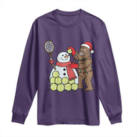 Funny Squatch Christmas Tennis Gift Long Sleeve Shirt Bigfoot Player Enthusiast - Wonder Print Shop