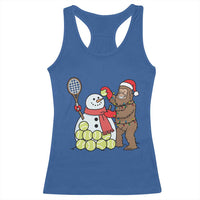 Funny Squatch Christmas Tennis Gift Racerback Tank Top Bigfoot Player Enthusiast - Wonder Print Shop
