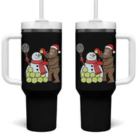 Funny Squatch Christmas Tennis Gift Tumbler With Handle Bigfoot Player Enthusiast - Wonder Print Shop