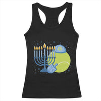 Jewish Tennis Player Hanukkah Racerback Tank Top Funny Racquet Lover Gift - Wonder Print Shop