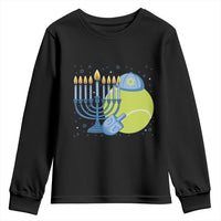 Jewish Tennis Player Hanukkah Youth Sweatshirt Funny Racquet Lover Gift - Wonder Print Shop