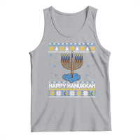 Funny Happy Hanukkah Ugly Sweater Tennis Lover Gift Tank Top - Wonder Print Shop