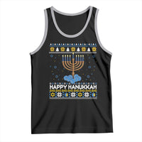 Funny Happy Hanukkah Ugly Sweater Tennis Lover Gift Tank Top - Wonder Print Shop