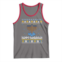 Funny Happy Hanukkah Ugly Sweater Tennis Lover Gift Tank Top - Wonder Print Shop