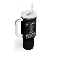 Funny Happy Hanukkah Ugly Sweater Tennis Lover Gift Tumbler With Handle - Wonder Print Shop