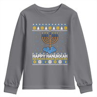 Funny Happy Hanukkah Ugly Sweater Tennis Lover Gift Youth Sweatshirt - Wonder Print Shop
